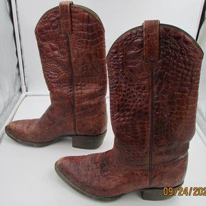 Vintage Well used Rogers Rudel Mens 10E Alligator Cowboy Boots